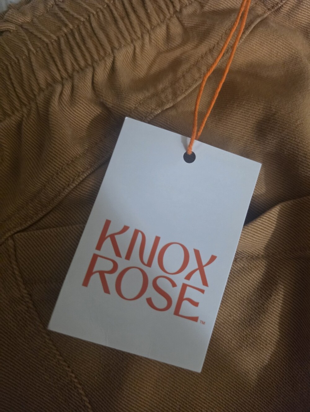 Knox Rose Women's Paperbag High Rise Button Front Shorts Tan Sand Dune Size 2X - Picture 4 of 6